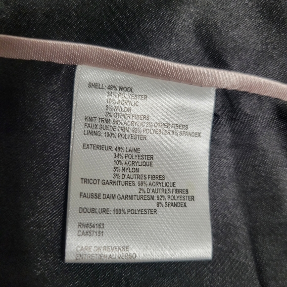 Calvin Klein NWT Faux Suede Elbow Patches Hooded Wool Blend Coat Size Small. - Picture 12 of 13